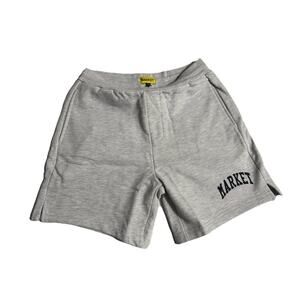 NEW Market Shorts Mens Large Grey Sweat Drawstring Cotton Made In USA